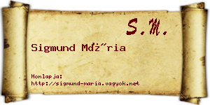 Sigmund Mária névjegykártya